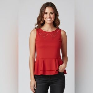 Mossimo Coral Studded Peplum Top